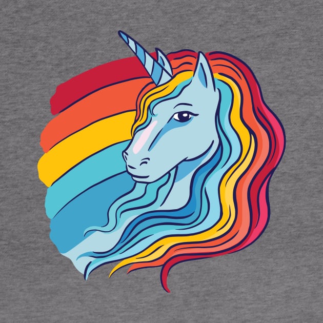 Rainbow Unicorn Drawing by SLAG_Creative